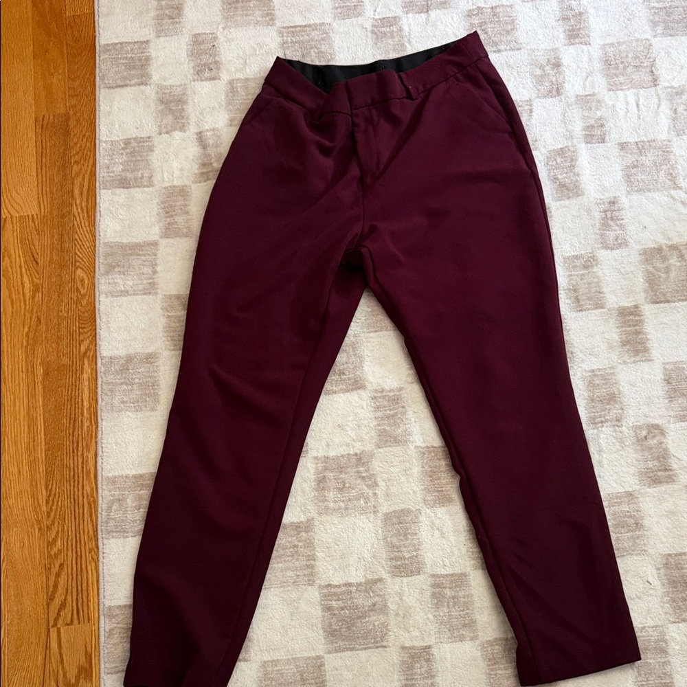 Nine West Women's Stretch Tapered Pants - Deep Burgundy